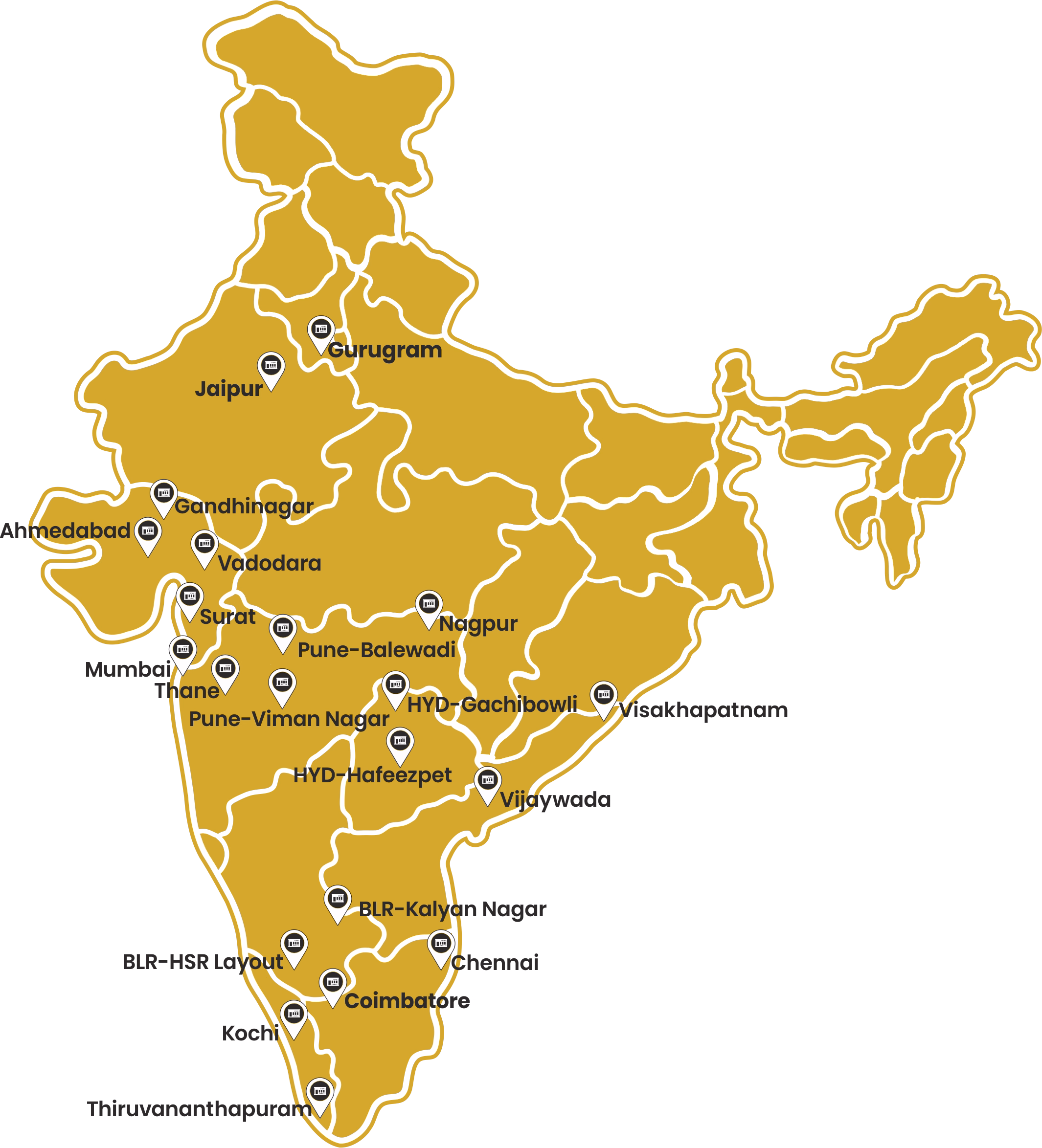 Frootle India Experience Stores Map